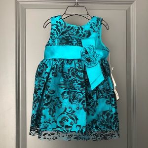 Jayne Copeland Lace Teal Girls Dress